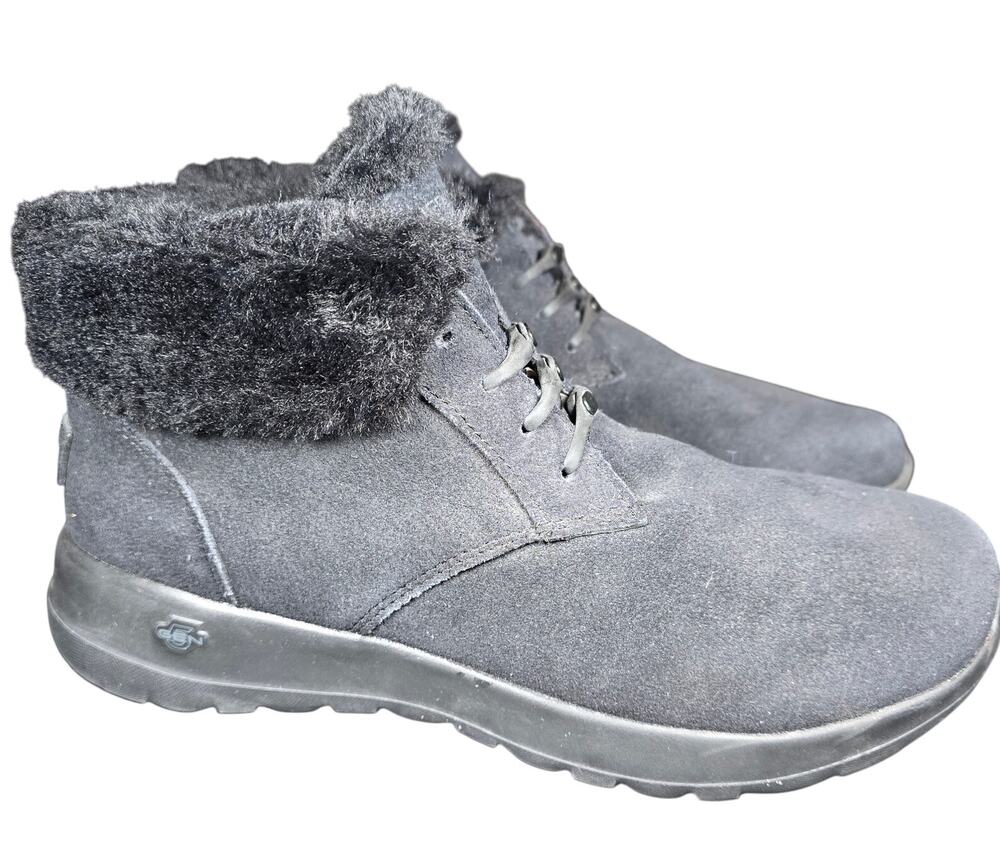 Skechers Women's Lace-Up Ankle Oxford Boots On-The-Go Joy Black 15506 Size 8